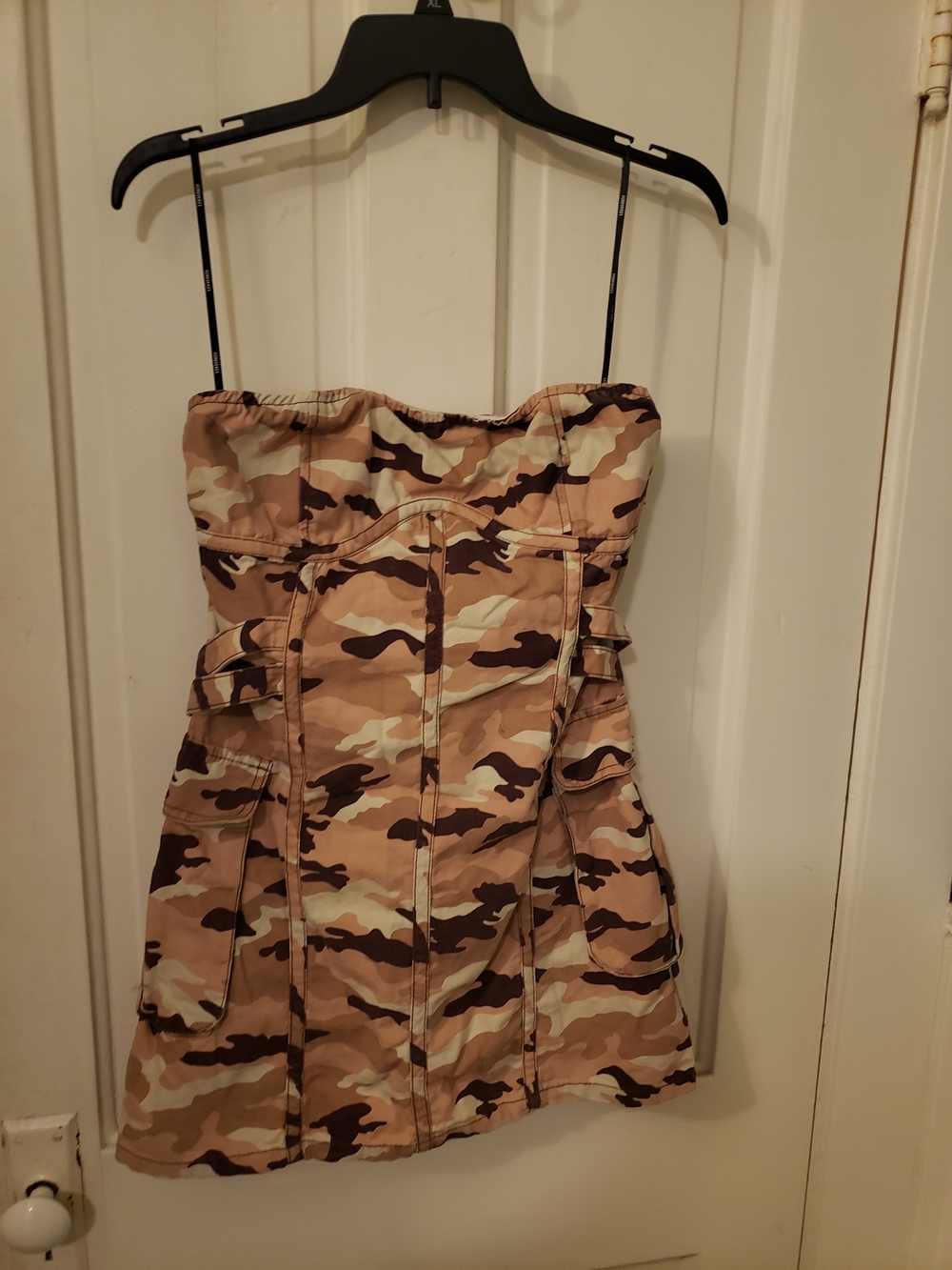 Forever 21 Strapless Camo Print Mini Dress - Beige & Brown